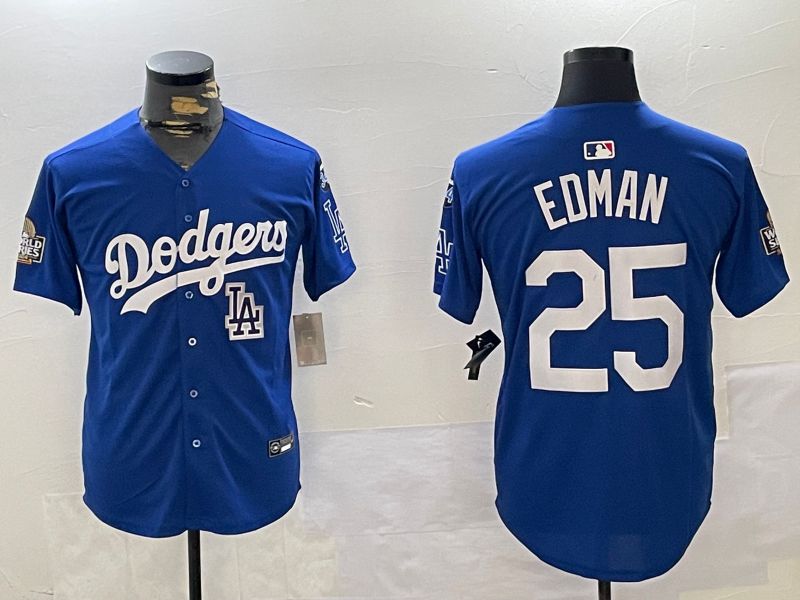 Men Los Angeles Dodgers #25 Edman Blue Game 2024 Nike MLB Jersey style 11204->los angeles dodgers->MLB Jersey